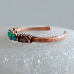 Raw Turquoise Copper Cuff — Handcrafted Crystal Jewelry Talisman for Courage - Che Cose Belle