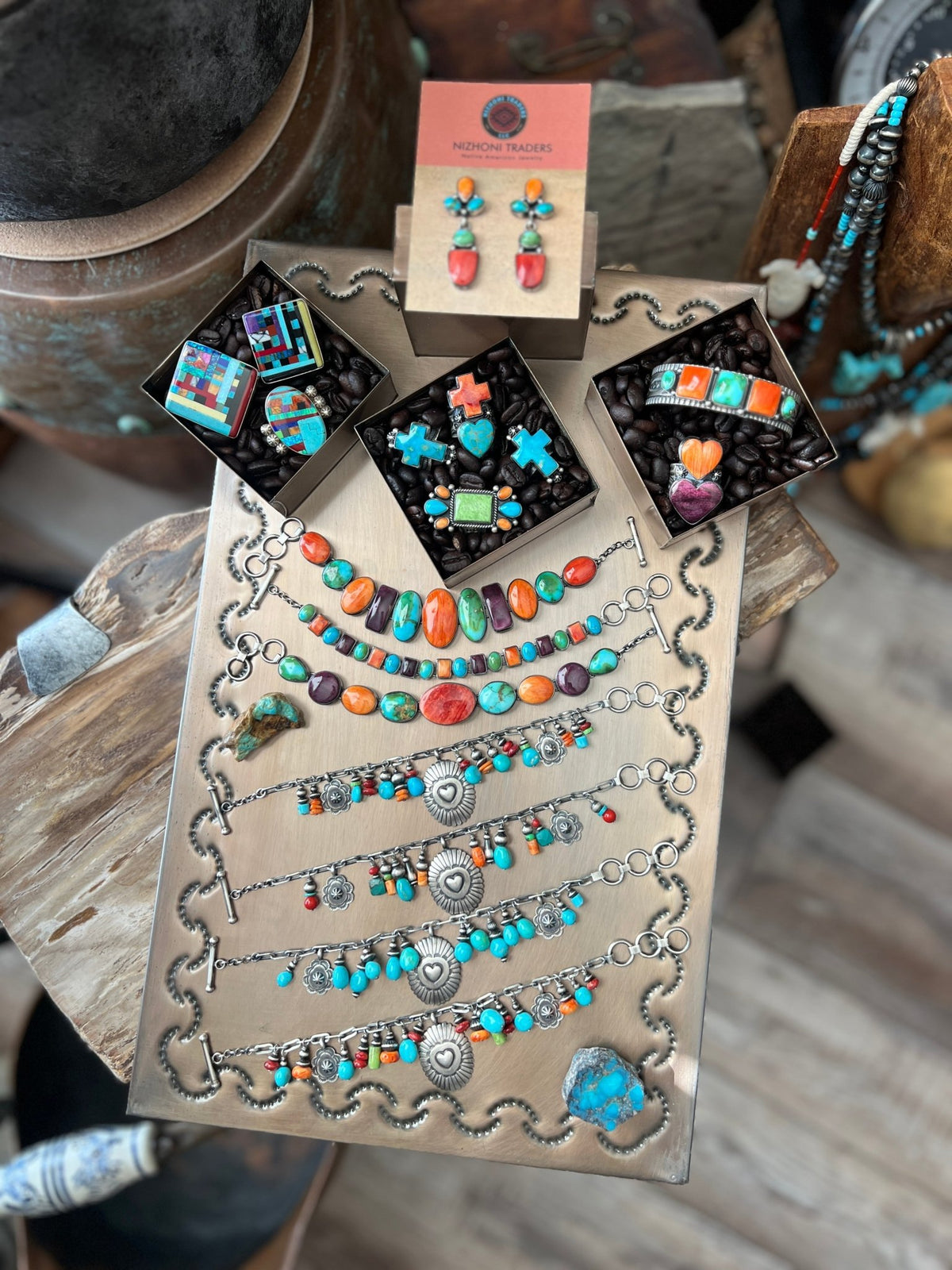 Raymond Coriz Sonoran Mountain Turquoise Cross Ring - Che Cose Belle