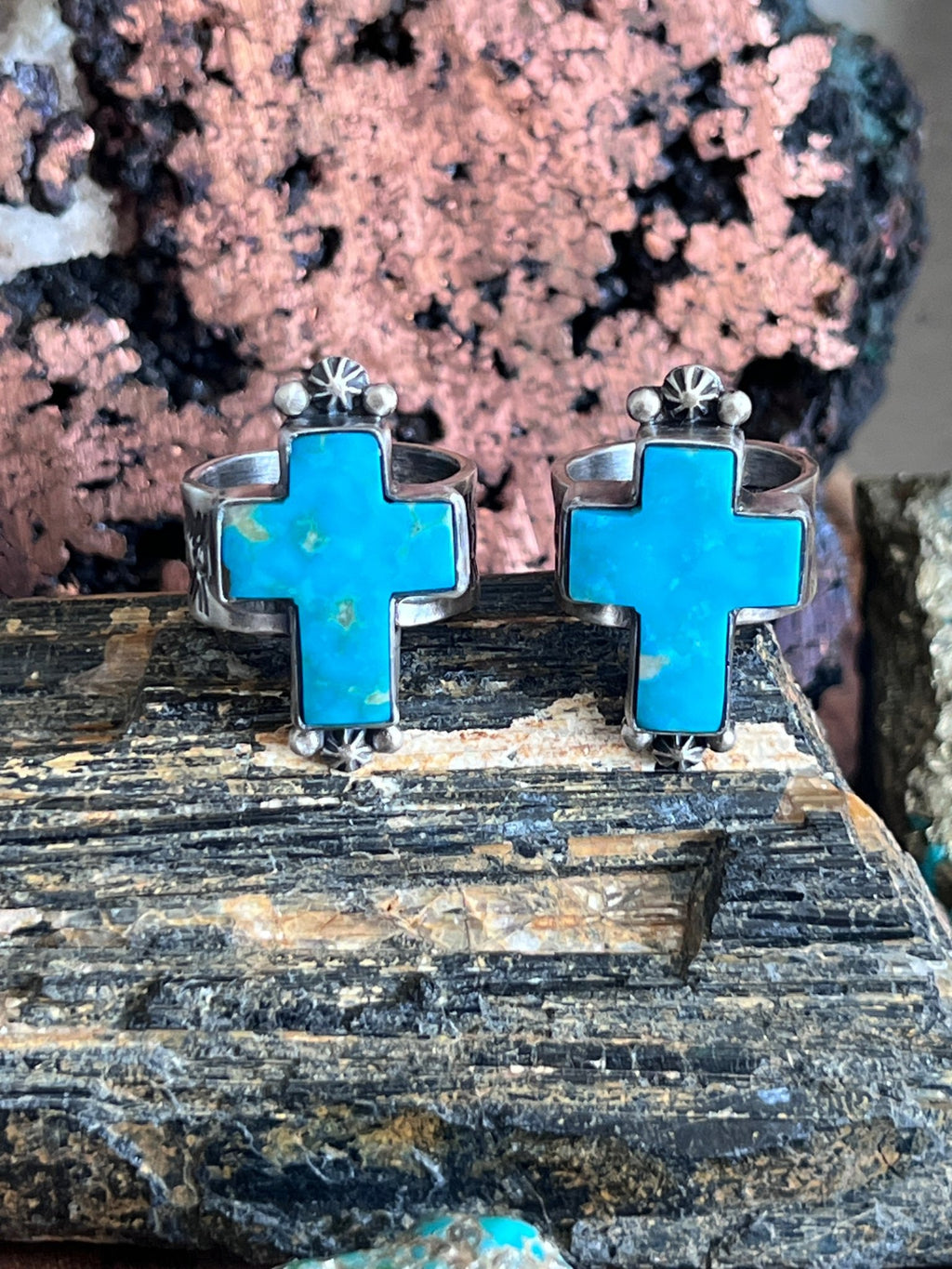 Raymond Coriz Sonoran Mountain Turquoise Cross Ring - Che Cose Belle
