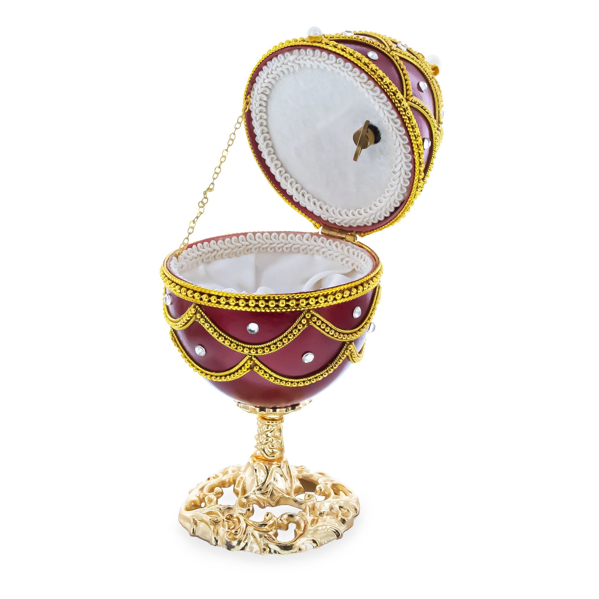 Real Eggshell Royal Inspired Musical Easter Egg 5.4 Inches - Che Cose Belle