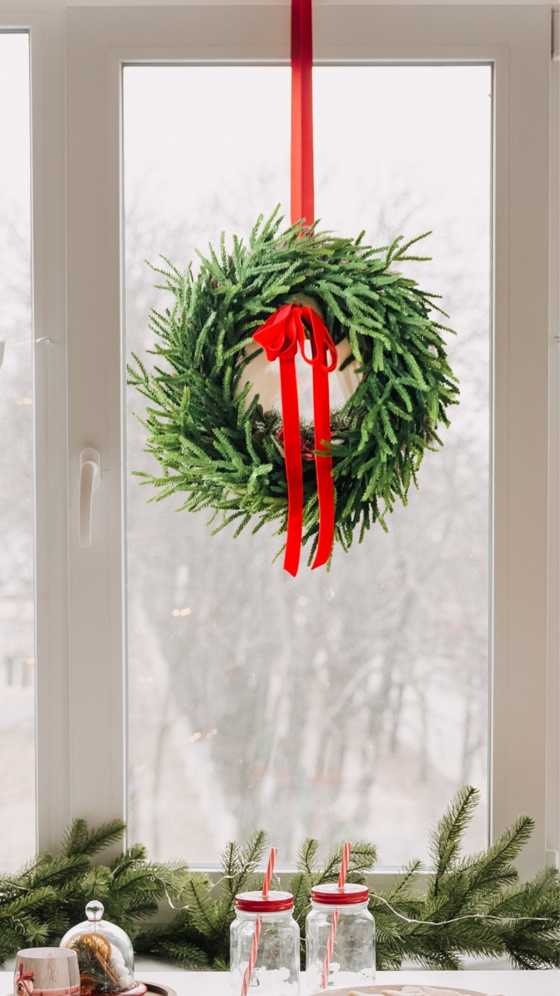 Real Touch Norfolk Pine Winter Wreath - Che Cose Belle