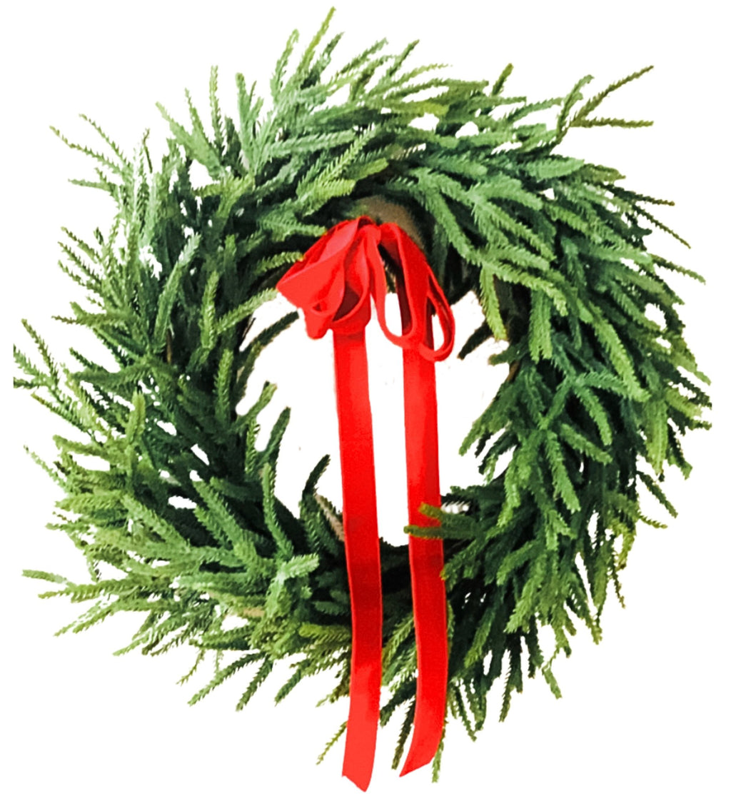 Real Touch Norfolk Pine Winter Wreath - Che Cose Belle