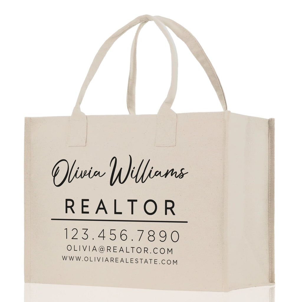 Realtor Tote Bag Personalized Business Tote Bag Custom Real Estate Agent Gift Bulk Business Logo Realtor Swag Real Estate Tote Bag - Che Cose Belle