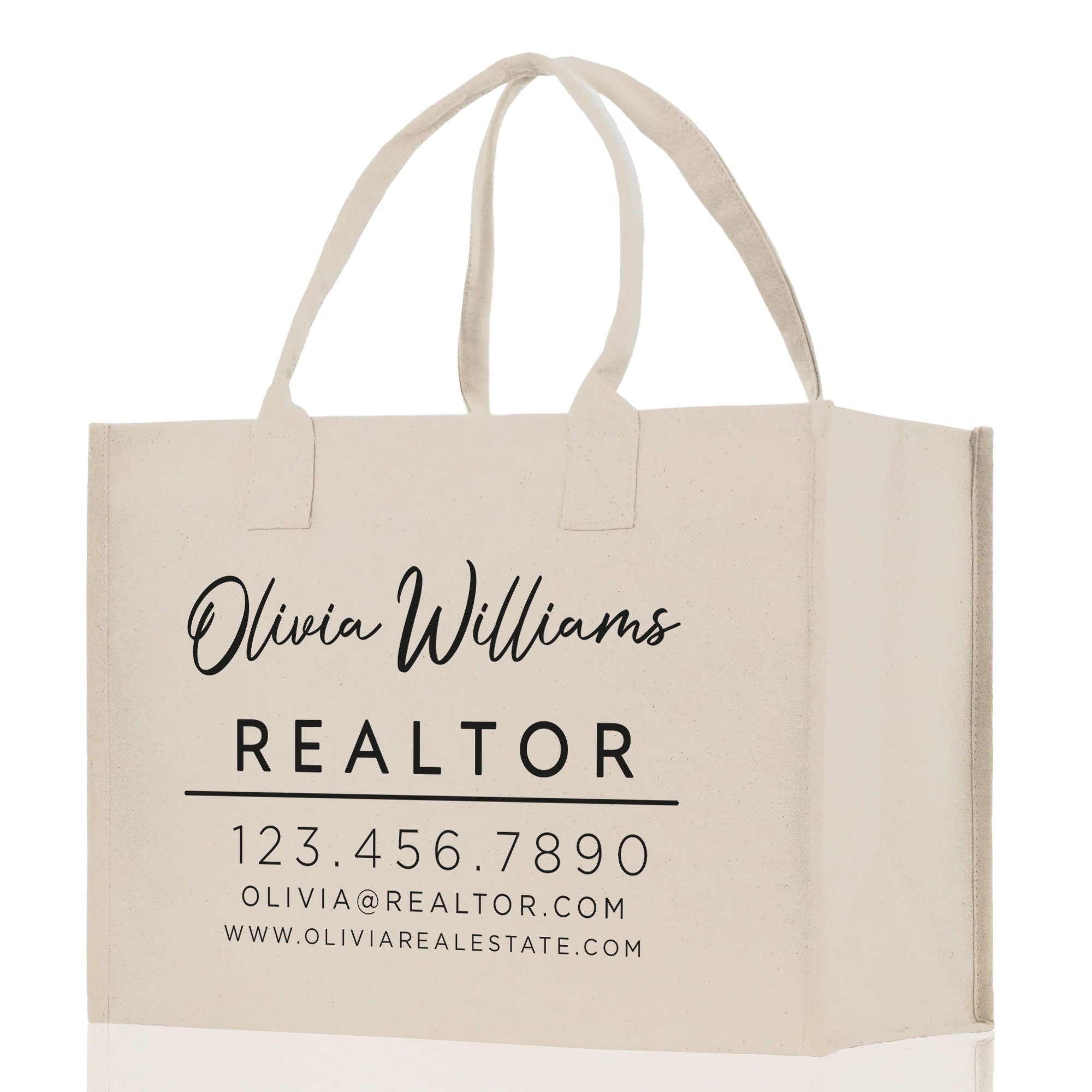 Realtor Tote Bag Personalized Business Tote Bag Custom Real Estate Agent Gift Bulk Business Logo Realtor Swag Real Estate Tote Bag - Che Cose Belle