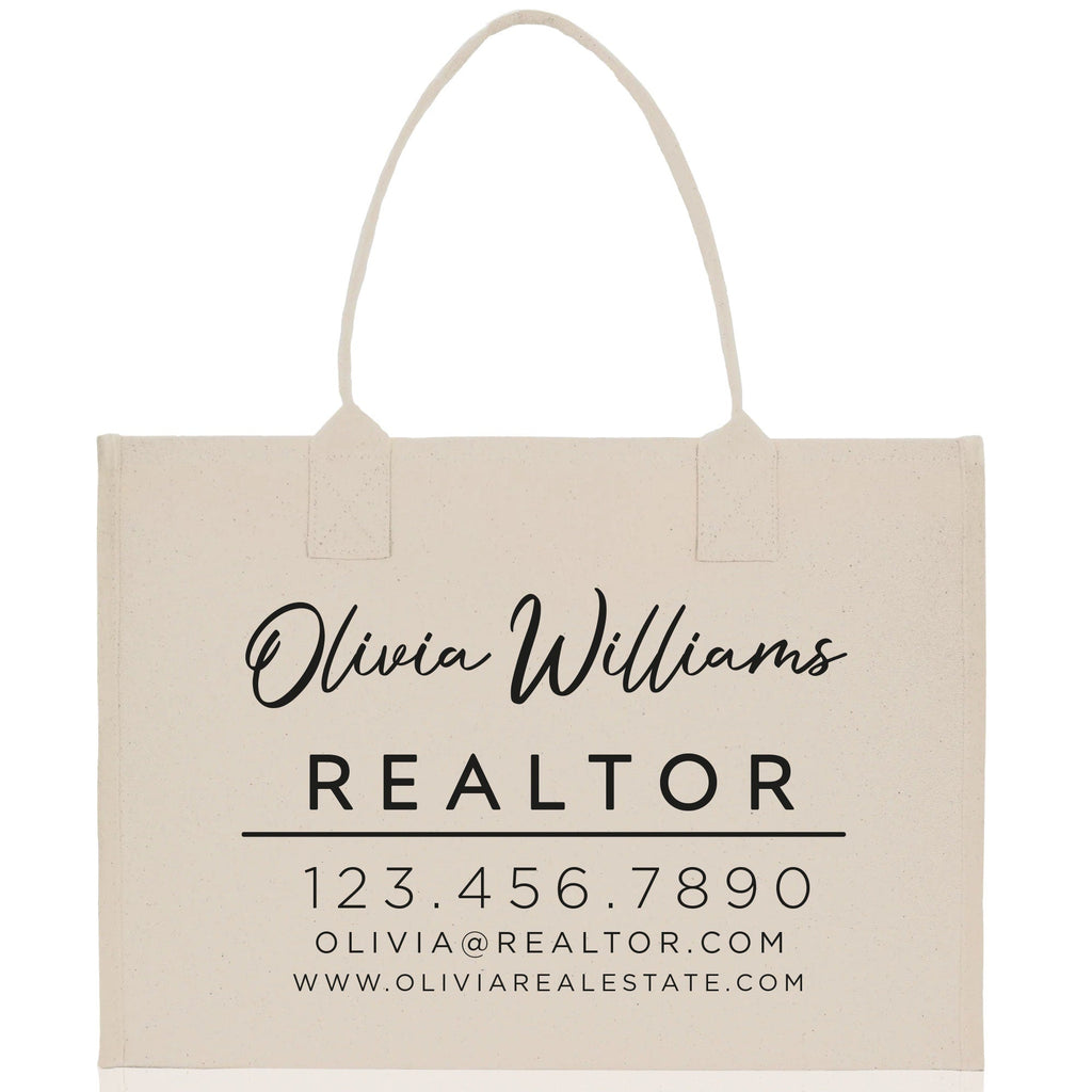 Realtor Tote Bag Personalized Business Tote Bag Custom Real Estate Agent Gift Bulk Business Logo Realtor Swag Real Estate Tote Bag - Che Cose Belle