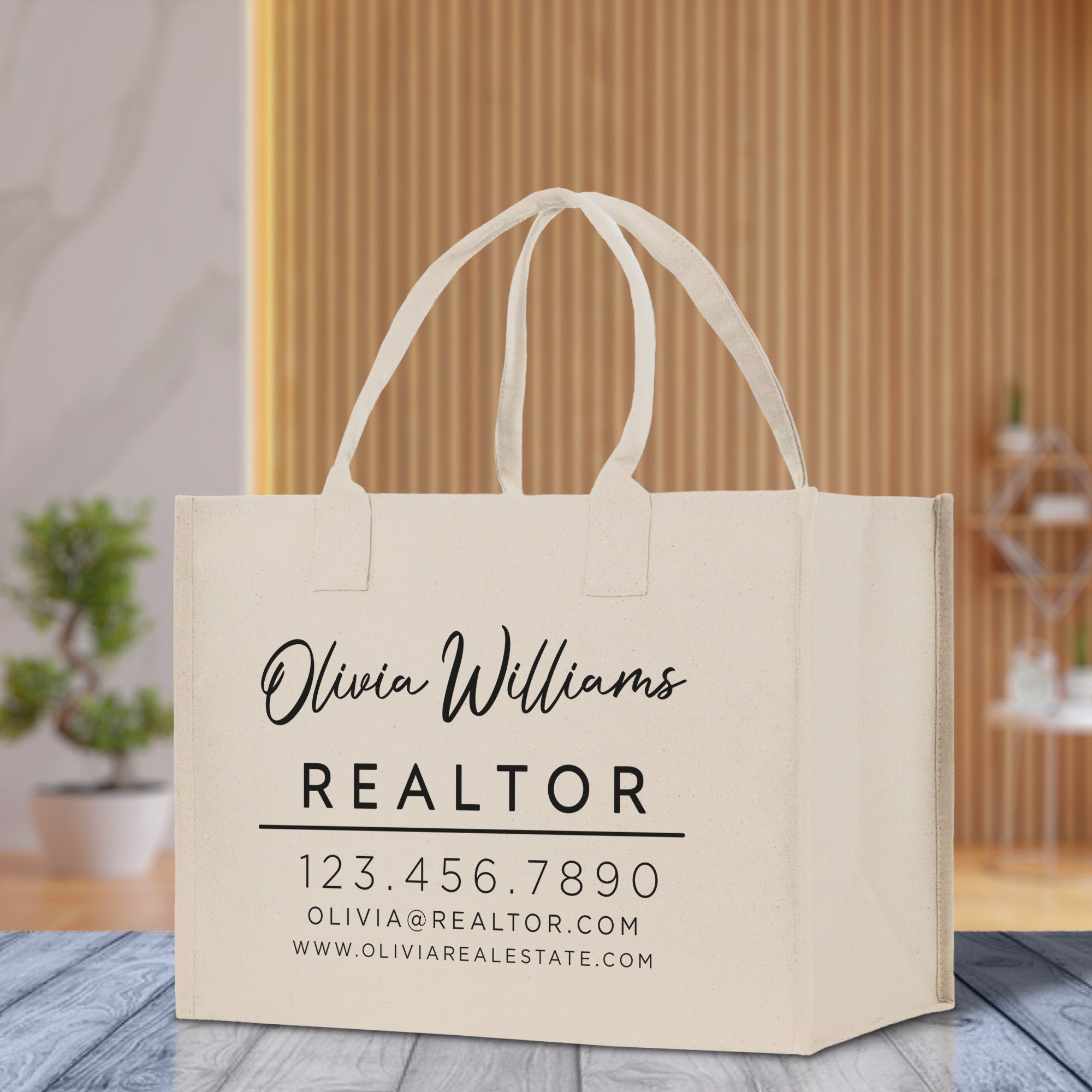 Realtor Tote Bag Personalized Business Tote Bag Custom Real Estate Agent Gift Bulk Business Logo Realtor Swag Real Estate Tote Bag - Che Cose Belle