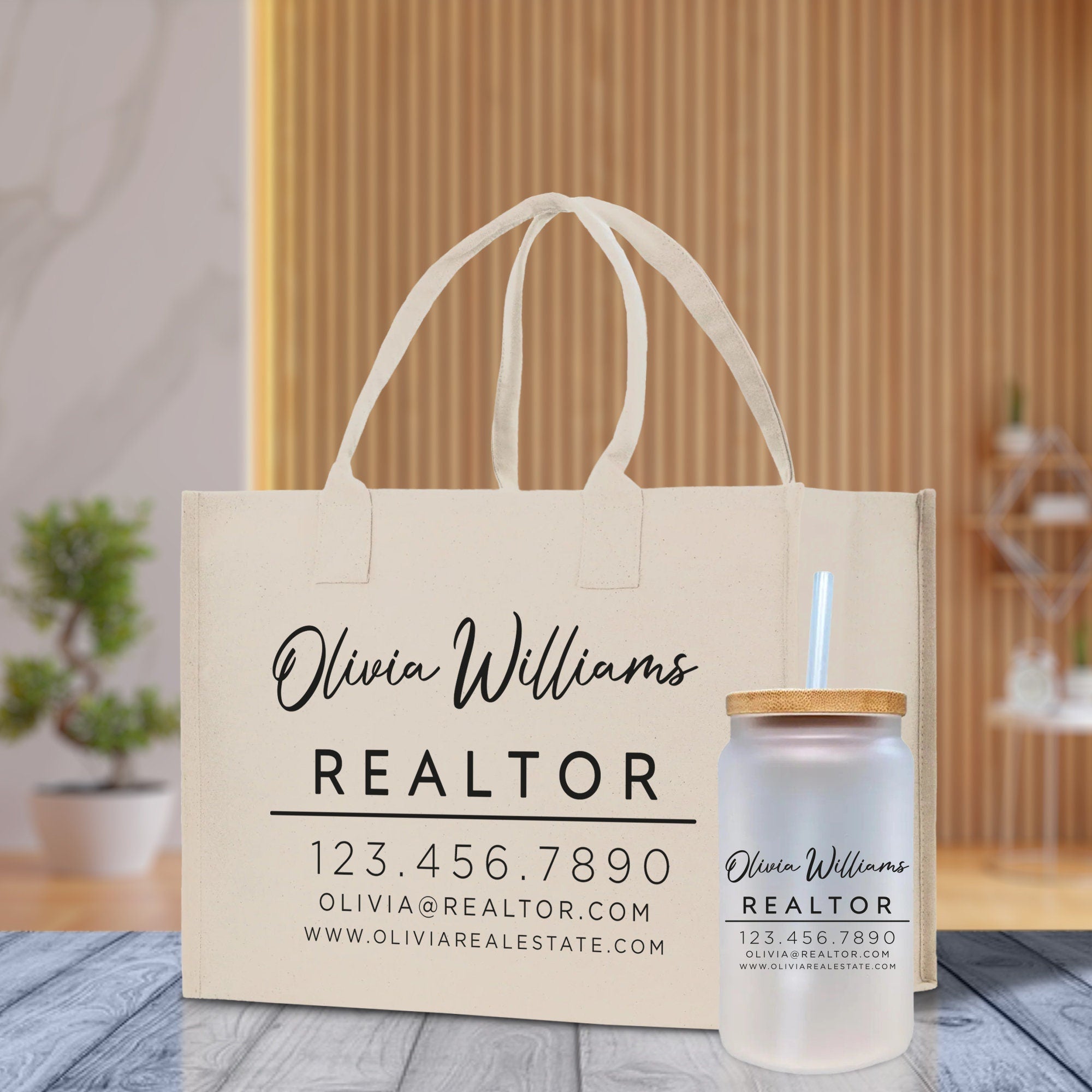 Realtor Tote Bag Personalized Business Tote Bag Custom Real Estate Agent Gift Bulk Business Logo Realtor Swag Real Estate Tote Bag - Che Cose Belle