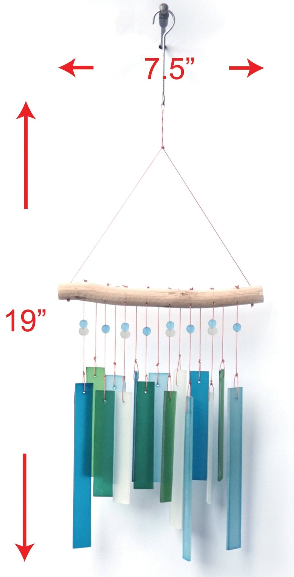 Recto, Blue Lagoon Sea Glass Wind Chime - Che Cose Belle