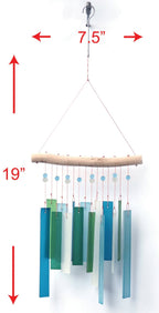 Recto, Blue Lagoon Sea Glass Wind Chime - Che Cose Belle