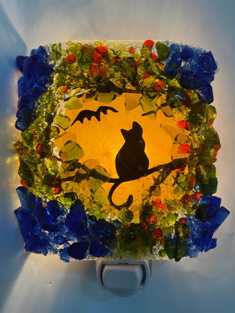 Recycled Glass Cat & Bat Night Light - Che Cose Belle