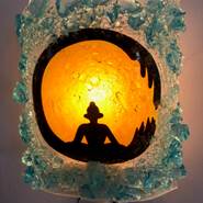 Recycled Glass Zen Circle Buddha Night Light - Che Cose Belle