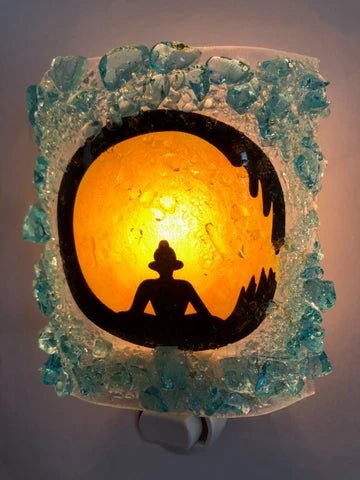 Recycled Glass Zen Circle Buddha Night Light - Che Cose Belle