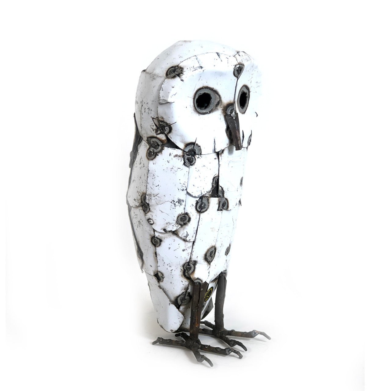 Recycled Metal Snowy White Owl - Che Cose Belle