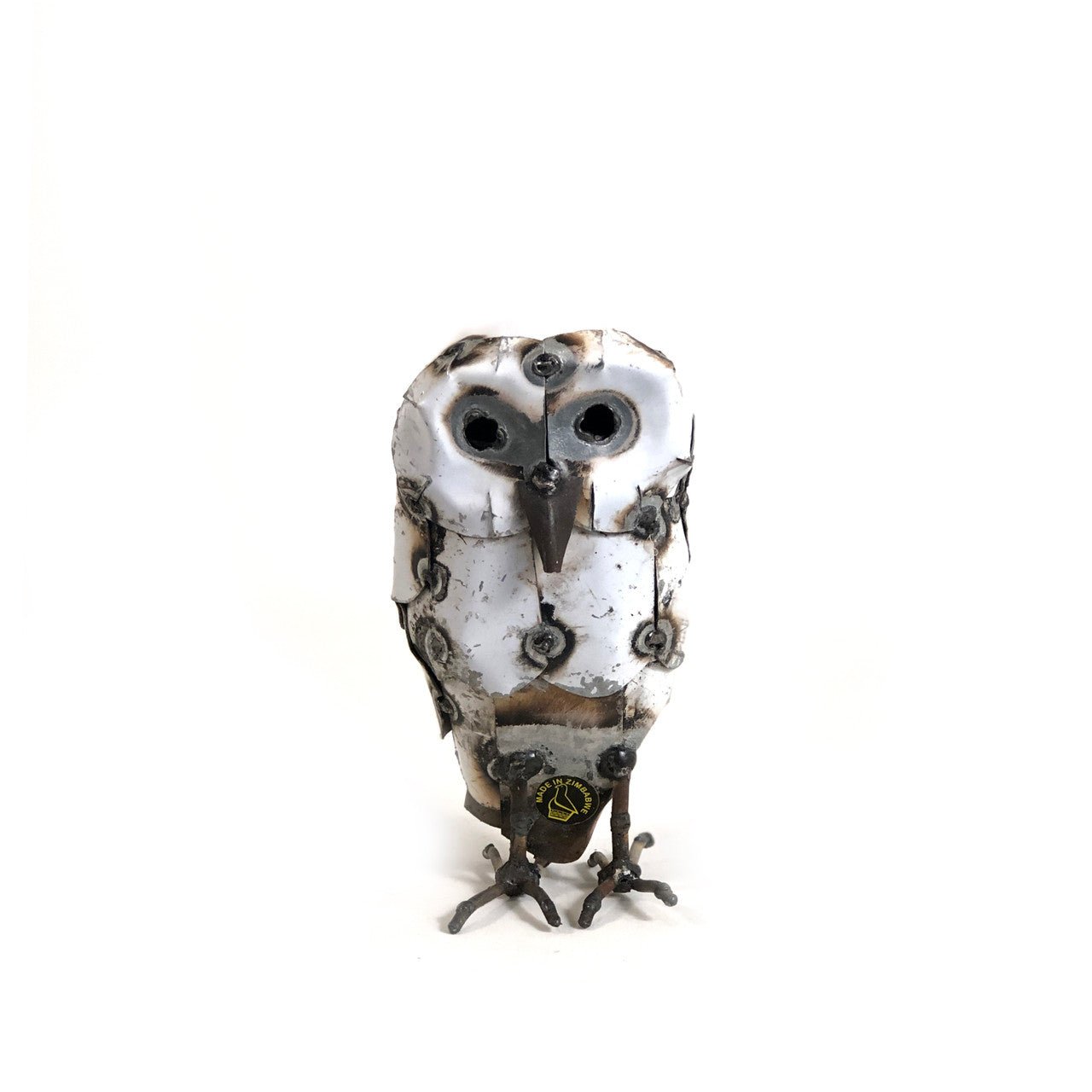 Recycled Metal Snowy White Owl - Che Cose Belle