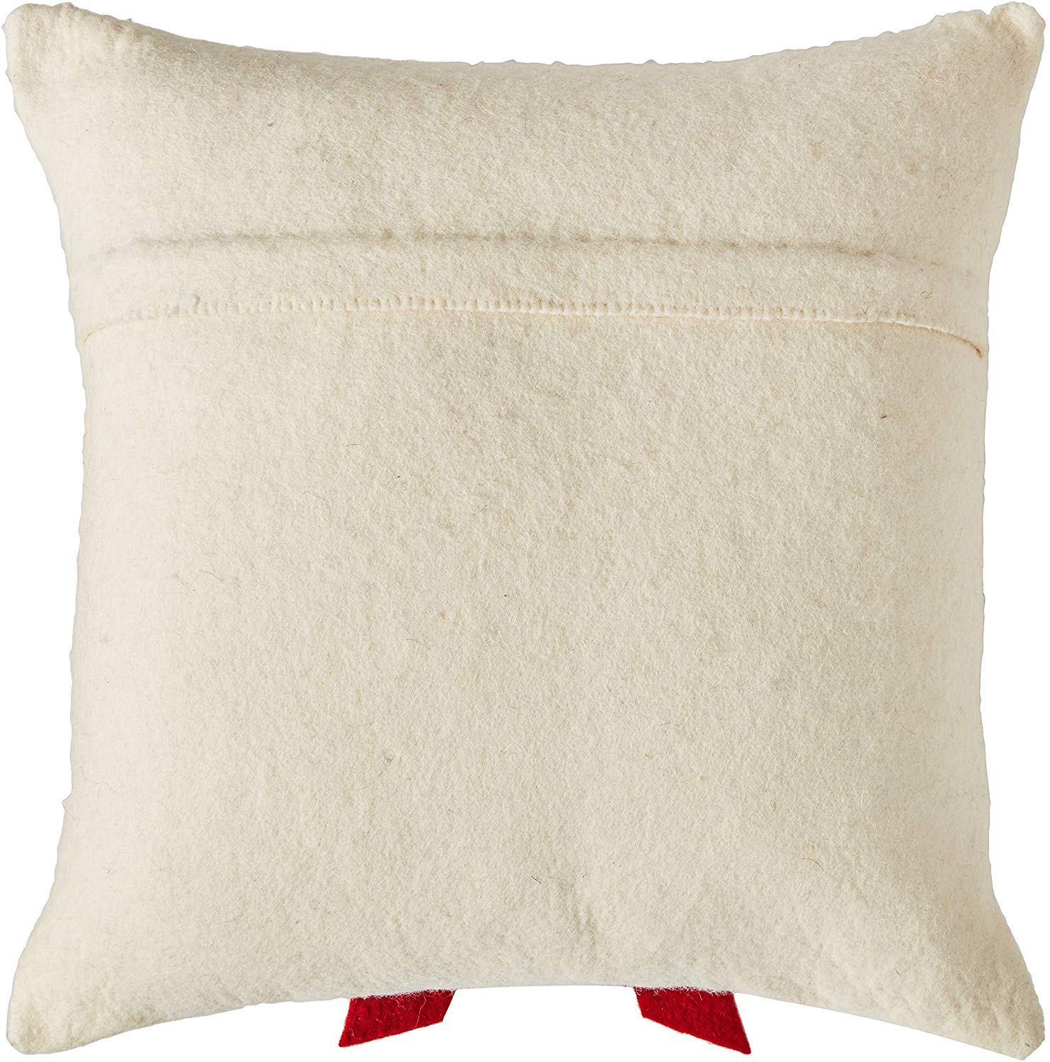 Red Bow Cream - Christmas Pillow Cover Hand Felted Wool - 20" / 14" Arcadia Home - Che Cose Belle