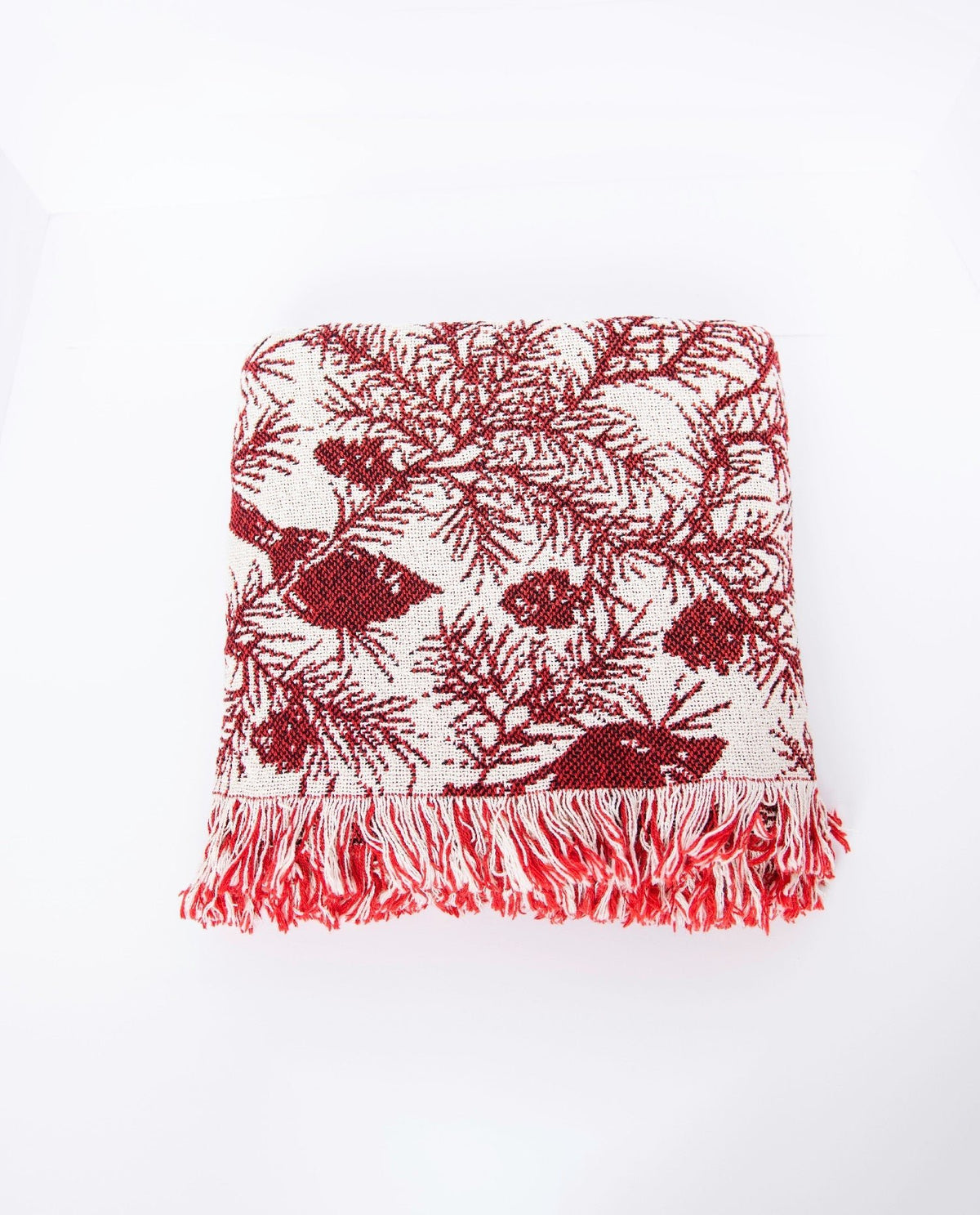 Red Cardinal Christmas Jacquard Woven Throw - Che Cose Belle