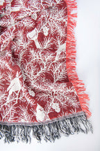 Red Cardinal Christmas Jacquard Woven Throw - Che Cose Belle