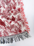 Red Cardinal Christmas Jacquard Woven Throw - Che Cose Belle