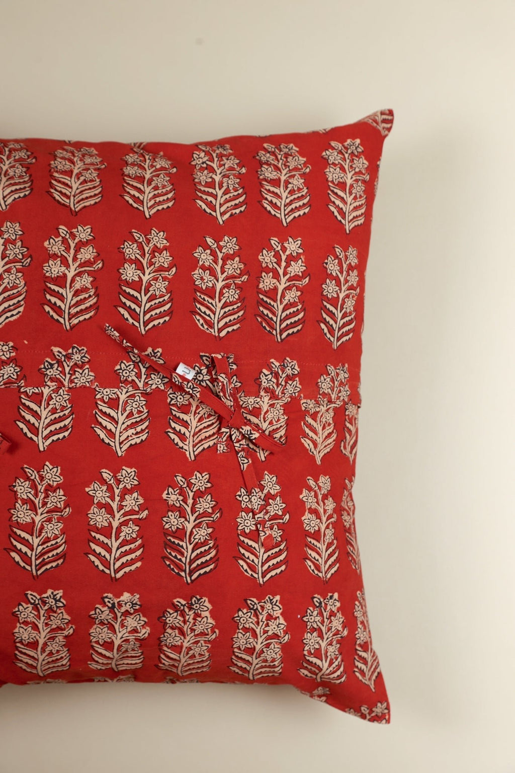 Red Ember Hand Block Print Pillow - Che Cose Belle