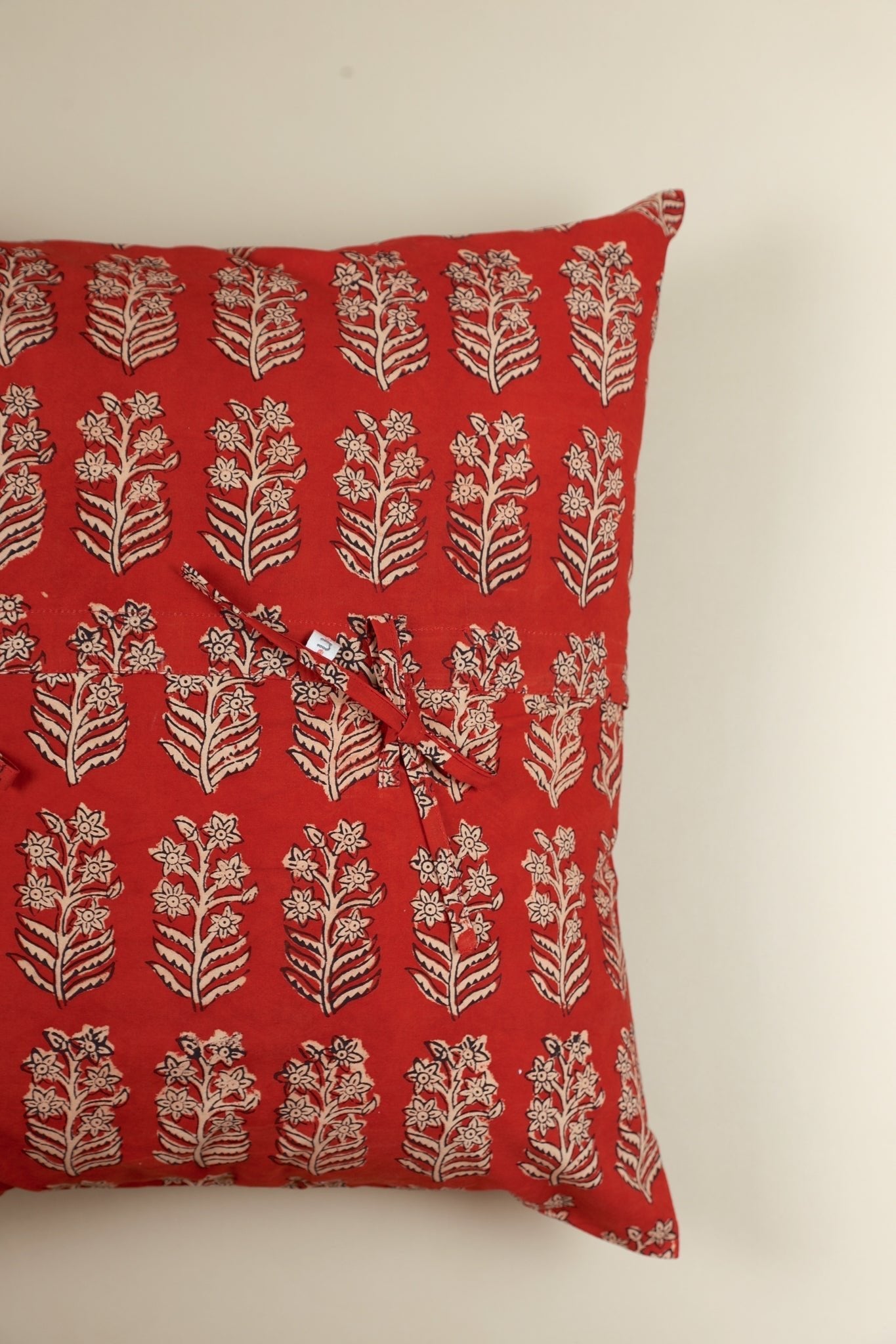 Red Ember Hand Block Print Pillow - Che Cose Belle