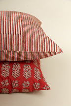 Red Ember Hand Block Print Pillow - Che Cose Belle