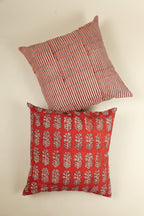 Red Ember Hand Block Print Pillow - Che Cose Belle