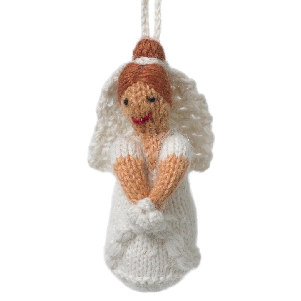 Red Head Bride Ornament Hand Knit Wedding Ornament Arcadia Home - Che Cose Belle