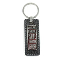 Red Leather Keychain With Hope Message Engraved Charm