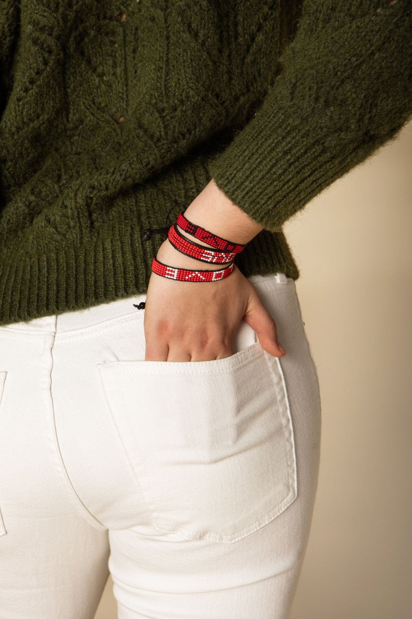 Red Love Beaded Bracelet – Handmade with Purpose - Che Cose Belle