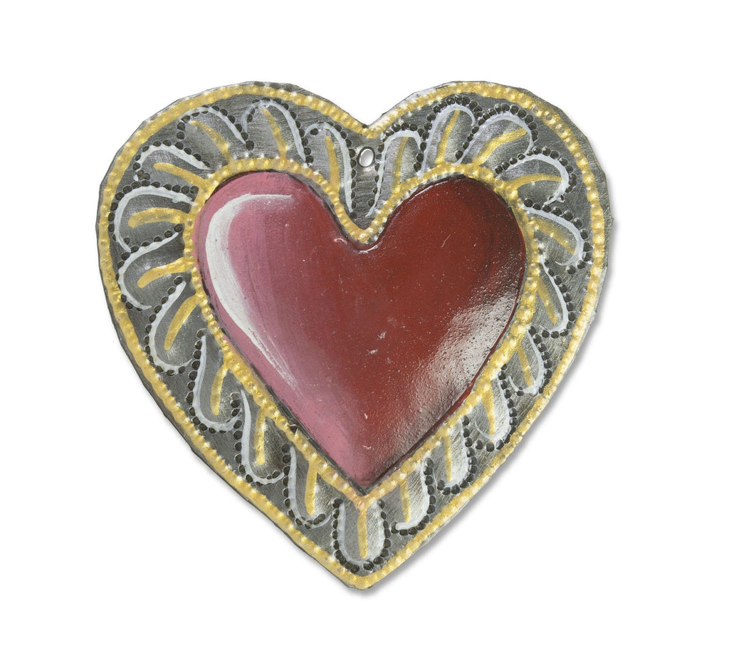 Red Painted Heart Ornament - Che Cose Belle