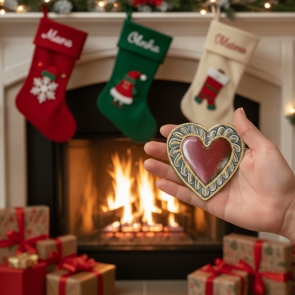 Red Painted Heart Ornament - Che Cose Belle