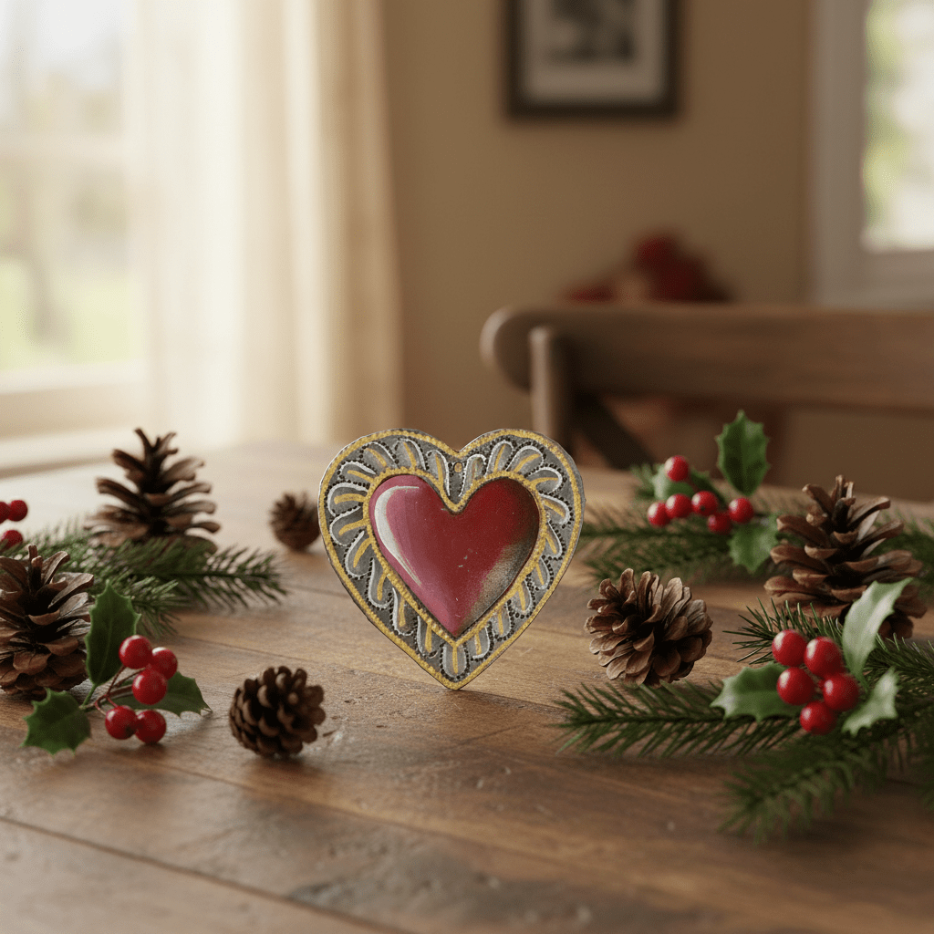 Red Painted Heart Ornament - Che Cose Belle