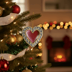 Red Painted Heart Ornament - Che Cose Belle