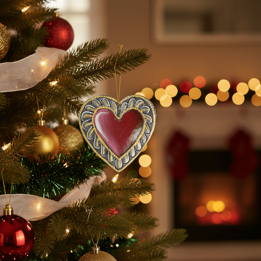 Red Painted Heart Ornament - Che Cose Belle