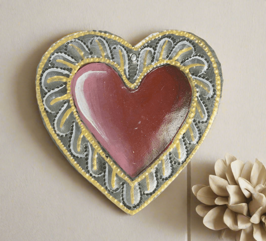 Red Painted Heart Ornament - Che Cose Belle