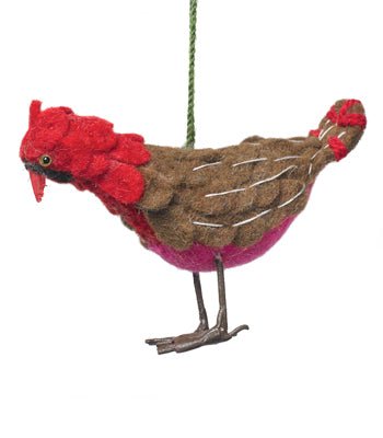 Red/ Pink Bird Christmas Ornament Arcadia Home