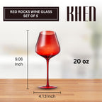 Red Rocks Gradient Colored Wine Glass | Set of 5 | 20 oz - Che Cose Belle