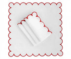 Red Scalloped Edge Napkins - LongWave - Che Cose Belle