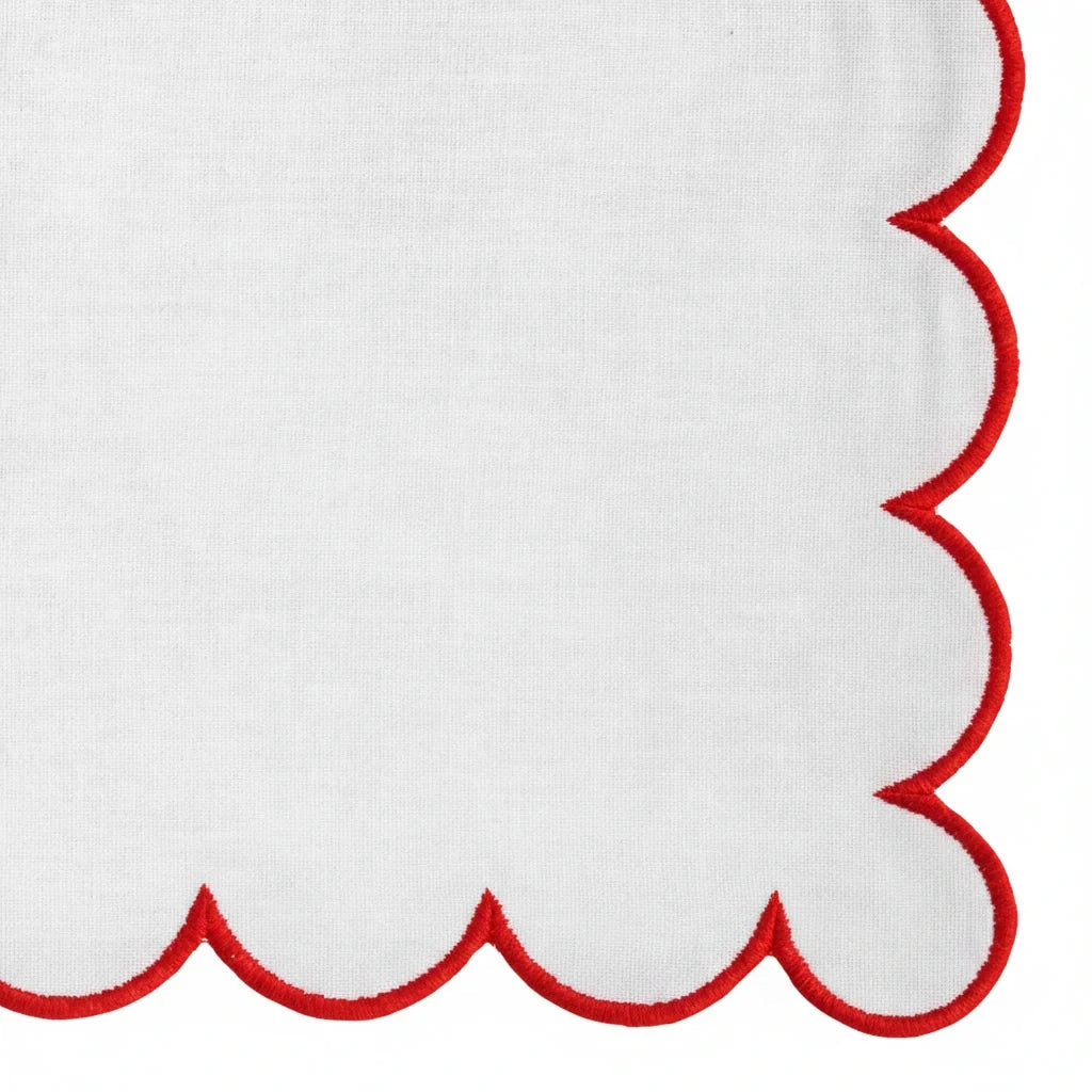 Red Scalloped Edge Napkins - LongWave - Che Cose Belle