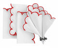 Red Scalloped Edge Napkins - LongWave - Che Cose Belle