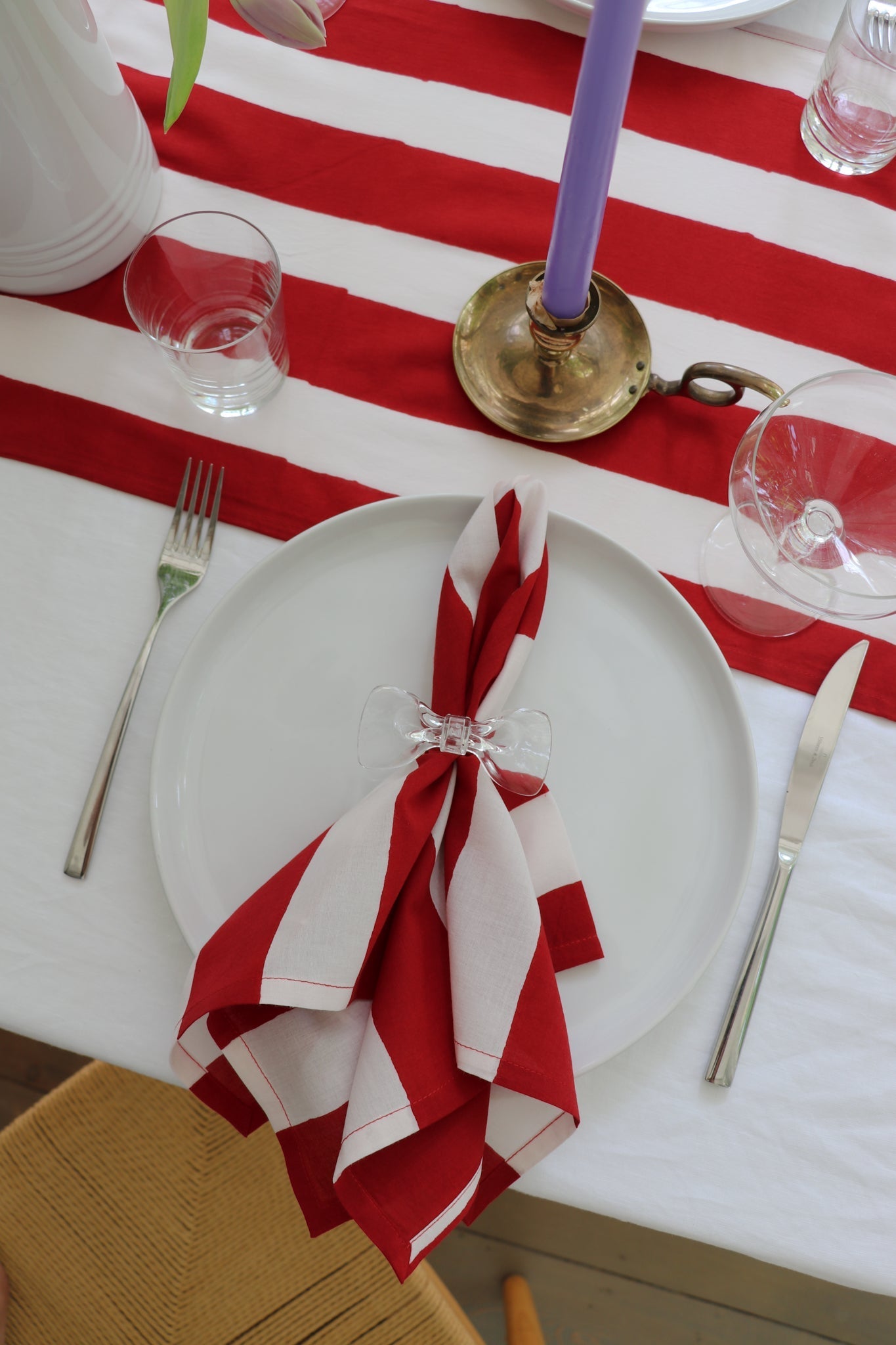 Red Stripe Napkins - Che Cose Belle