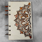 Refillable Wooden Mandala Notebook – Personalized Journal (A6 Paper) - Che Cose Belle