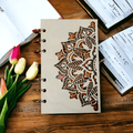 Refillable Wooden Mandala Notebook – Personalized Journal (A6 Paper) - Che Cose Belle
