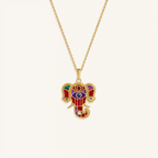 Regal Harmony Elephant Multi-Gemstone Necklace - Che Cose Belle