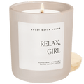 Relax Girl Soy Candle - Tan Matte Jar - 15 oz (Relaxation) - Che Cose Belle