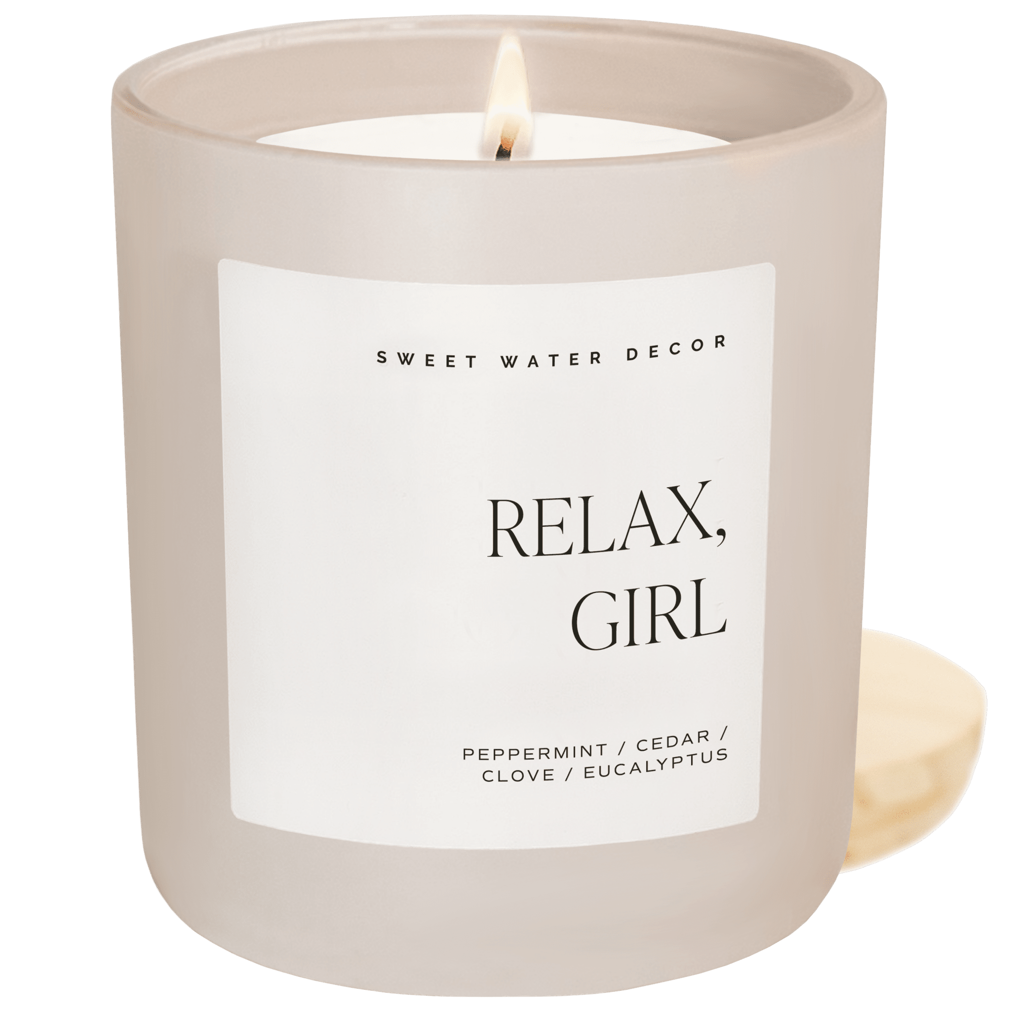 Relax Girl Soy Candle - Tan Matte Jar - 15 oz (Relaxation) - Che Cose Belle