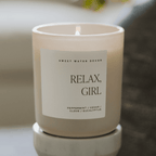 Relax Girl Soy Candle - Tan Matte Jar - 15 oz (Relaxation) - Che Cose Belle