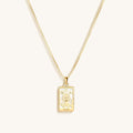 Reliable Determination - White Enamel Virgo Card Necklace - Che Cose Belle
