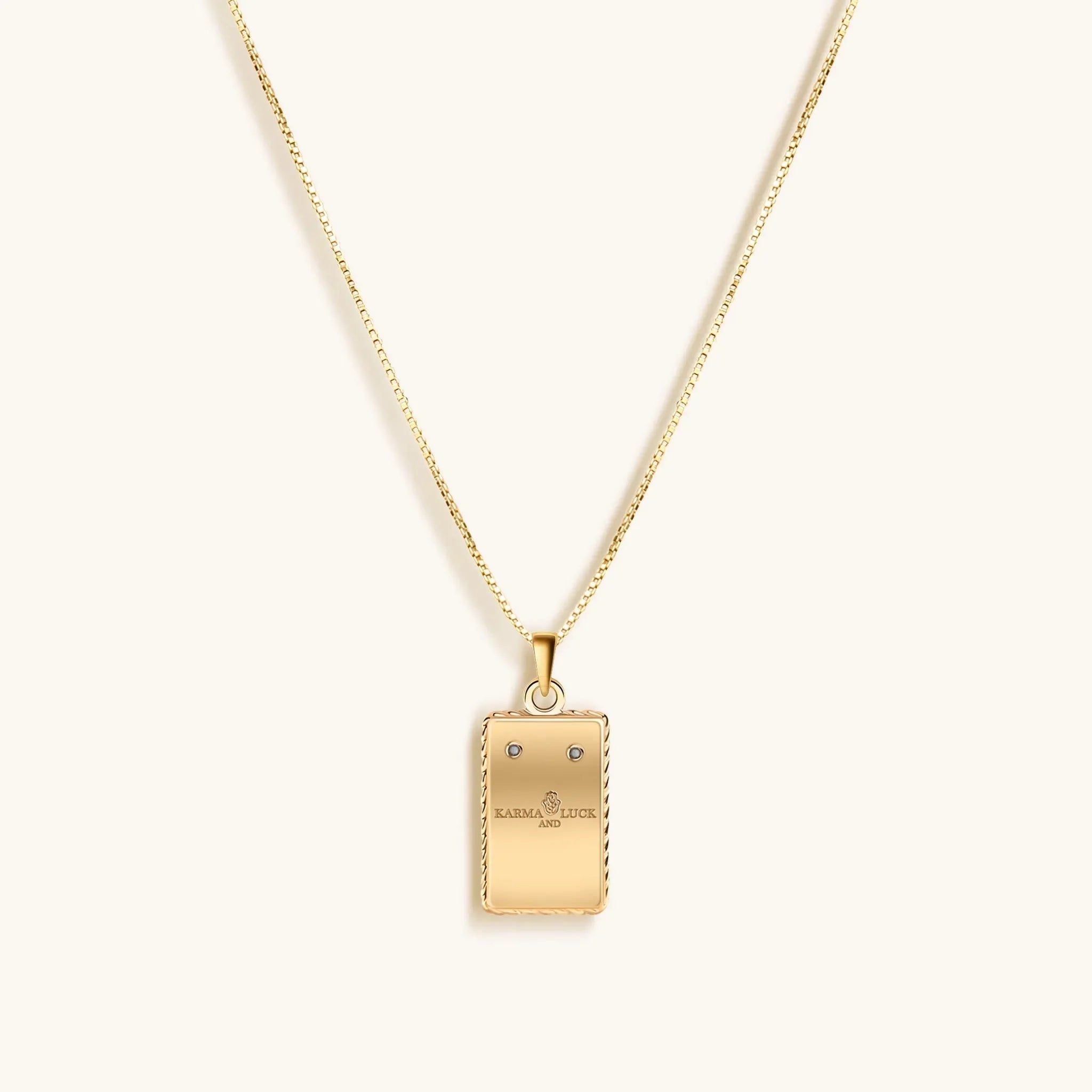 Reliable Determination - White Enamel Virgo Card Necklace - Che Cose Belle