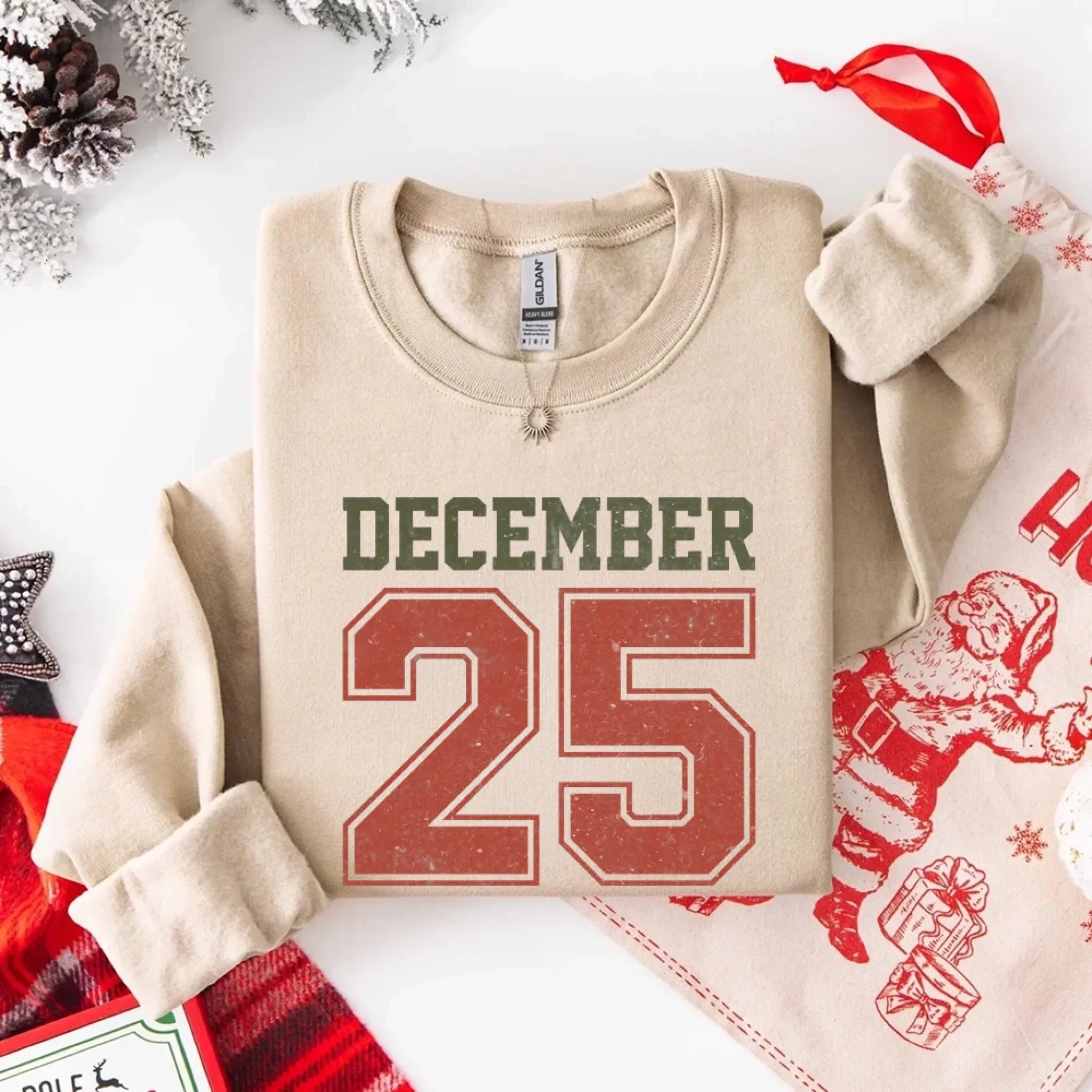 Retro Christmas DECEMBER 25 Sweatshirt Festive Holiday Sweater - Che Cose Belle